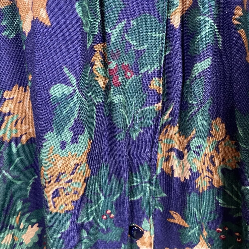 Vintage Cassidy Green Floral Equestrian Maxi Dress - Picture 12 of 13